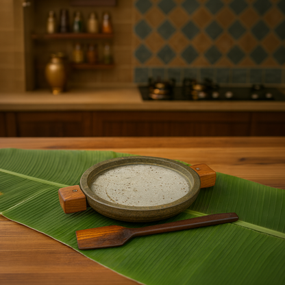 Soapstone Tawa with Wooden Spatula – Traditional Natural Cookware